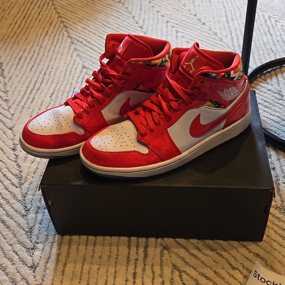 2021 Air Jordan 1 Mid SE Barcelona Sweater red 9.5 Stock X Certified Unique Htf